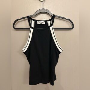 NWT Women’s Falling Love Halter top black with white strip size L
